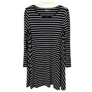 Stylus Striped Tunic Dress Black and White - Large